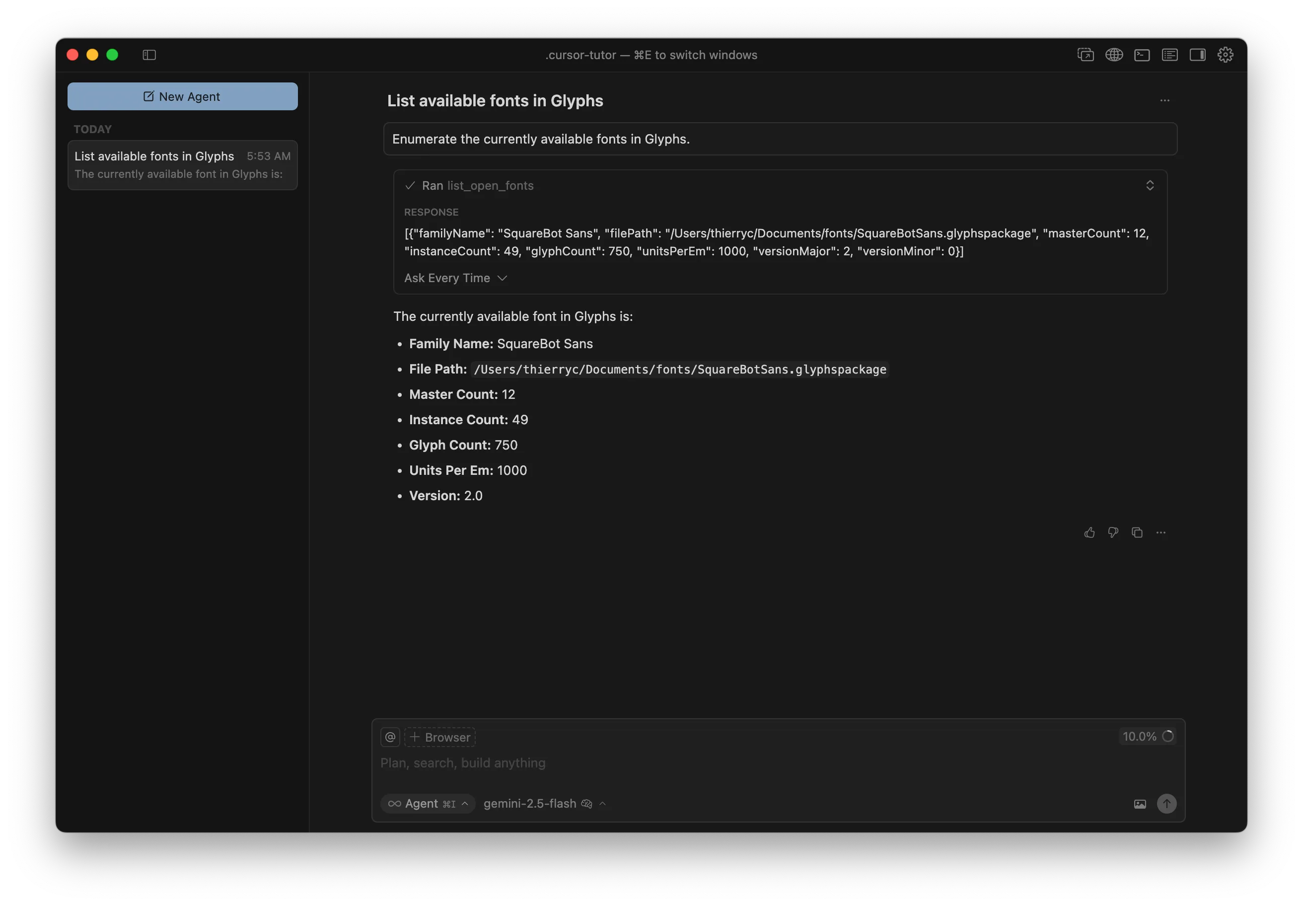 Cursor MCP configuration screenshot