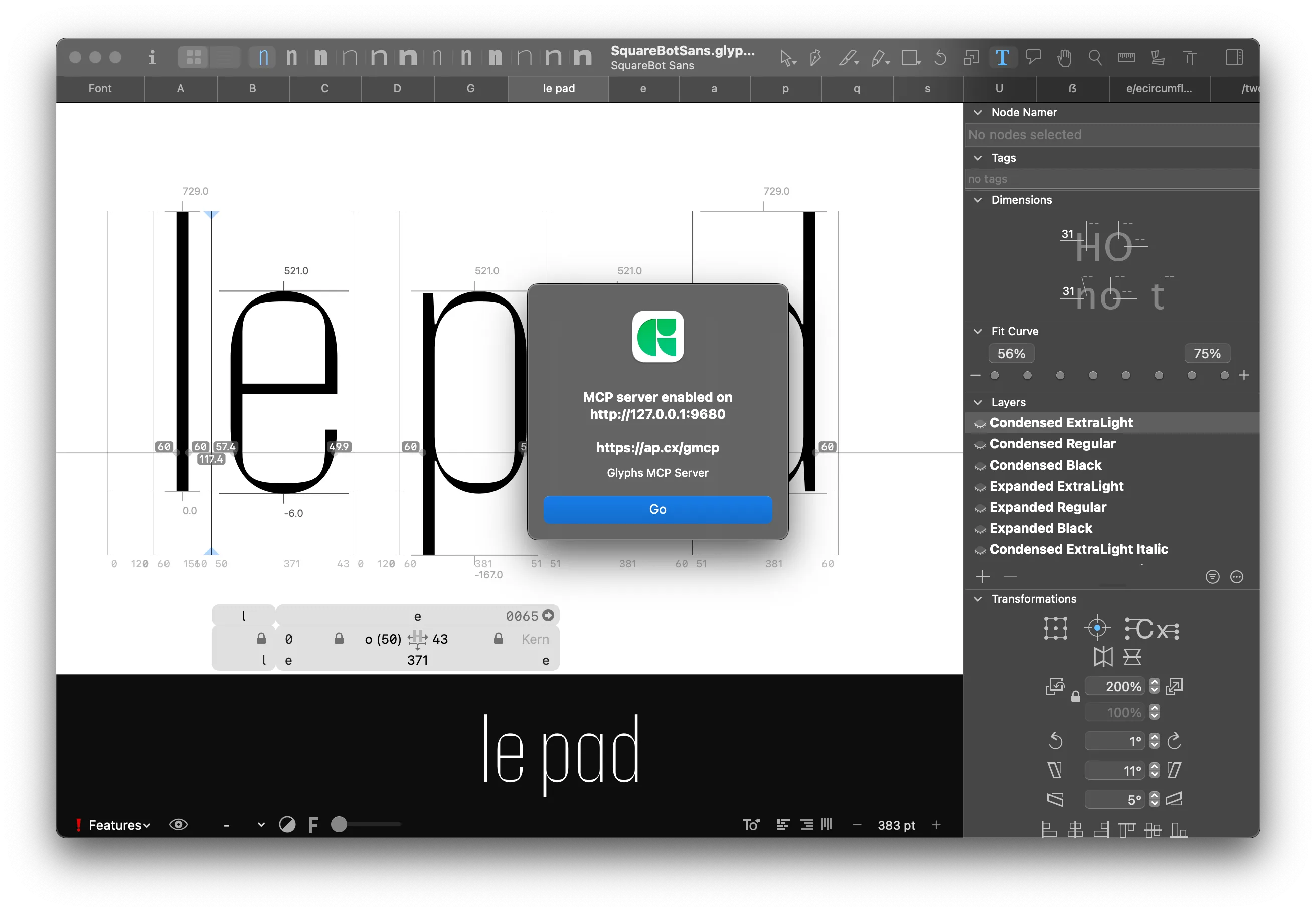 Glyphs MCP splash
