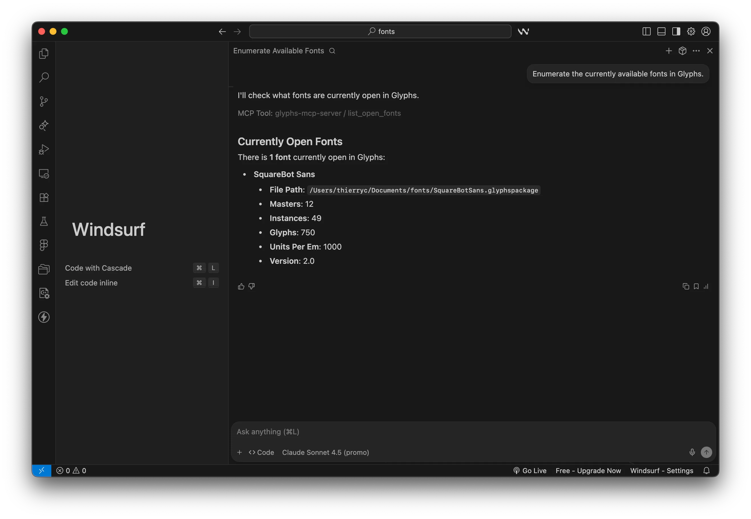 Windsurf MCP integration screenshot